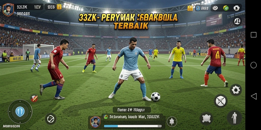Gameplay mendebarkan di lapangan sepak bola dengan 33ZK.