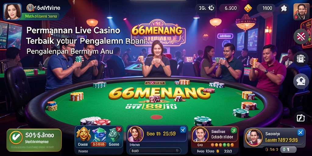 Tampilan gameplay Live Casino yang mendebarkan di 66MENANG.