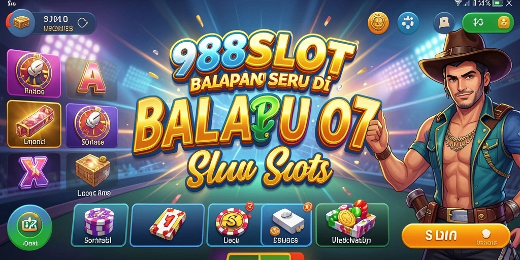 Screenshot gameplay 988SLOT menampilkan aksi balapan yang mendebarkan.