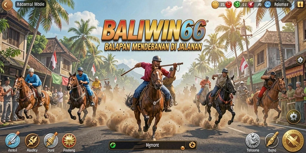 Screenshot gameplay BALIWIN66 menunjukkan aksi balap yang mendebarkan.