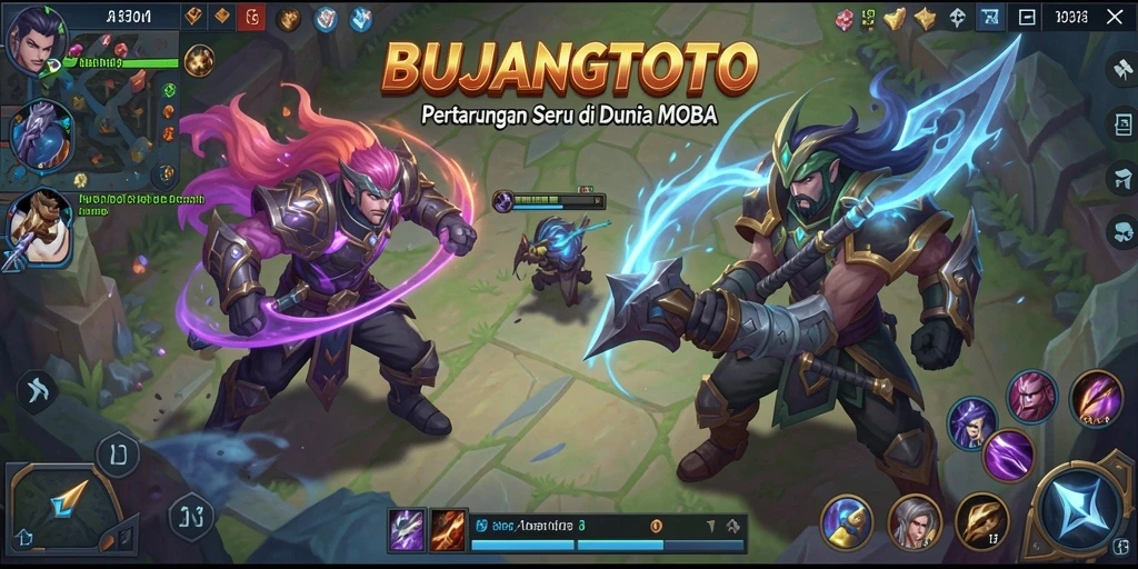 Tampilan yang mendebarkan dalam permainan MOBA BUJANGTOTO.