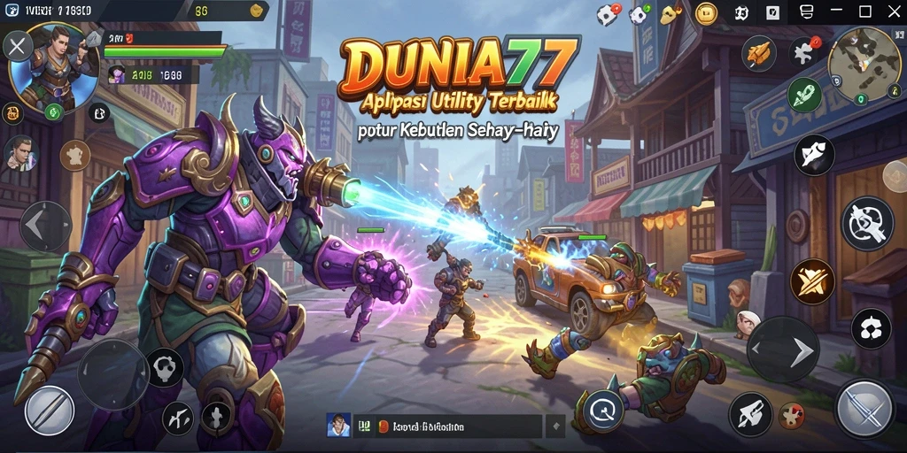 Tampilan antarmuka DUNIA77 yang menarik dan informatif.