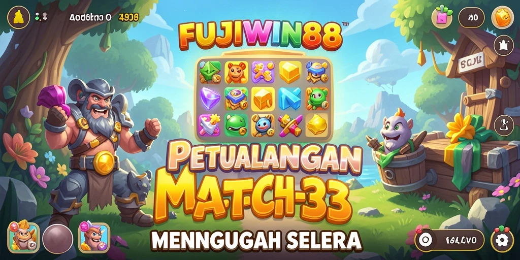 Tampilan gameplay seru dari FUJIWIN88 di level Match-3.