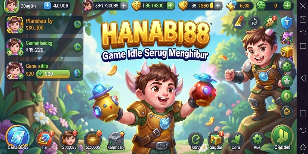 Tampilan gameplay HANABI88 yang menarik saat karakter berjuang di dunia Idle.