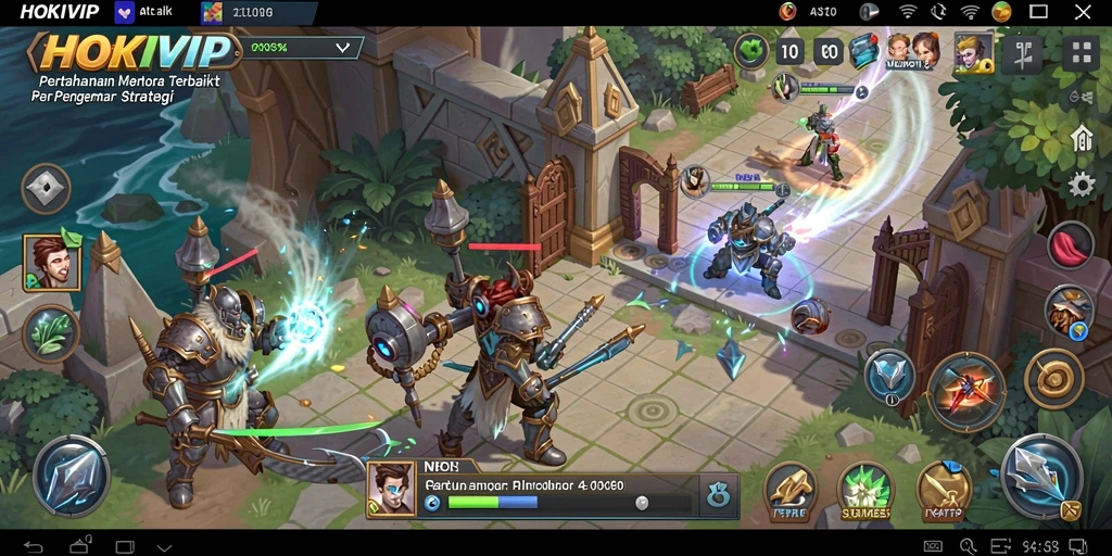 Screenshot HOKIVIP menampilkan aksi seru Tower Defense yang menantang.