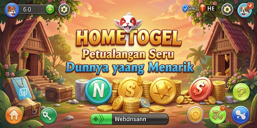 Tampilan gameplay seru dan menantang dari HOMETOGEL saat menjelajahi dunia.