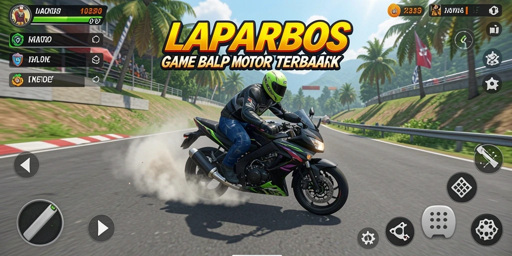 Tampilan gameplay seru balapan motor di LAPARBOS.