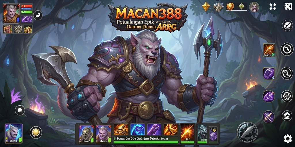 Tangkapan layar dari gameplay <strong>MACAN388</strong> yang menggambarkan pertempuran epik dan petualangan yang mendebarkan.