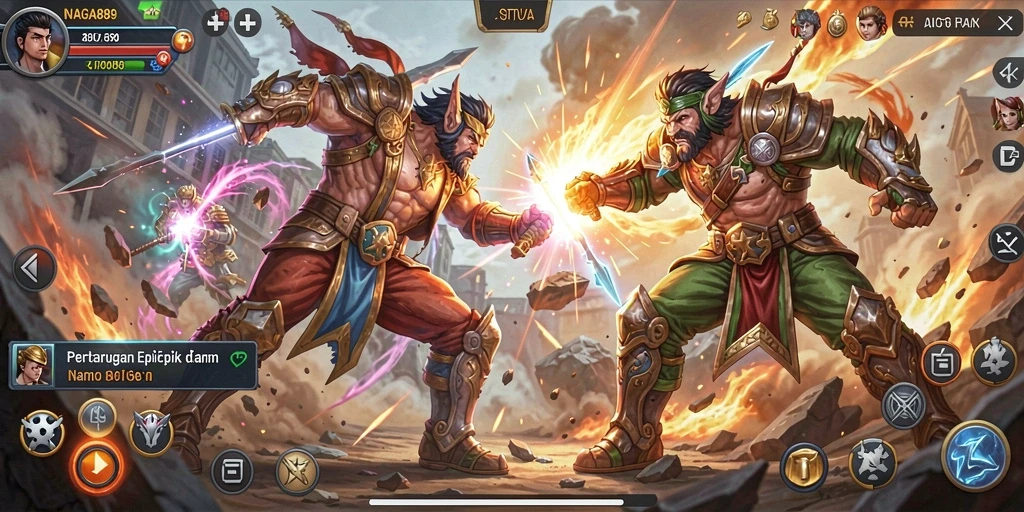 Tampilan gameplay NAGA889 yang menegangkan dan penuh aksi.
