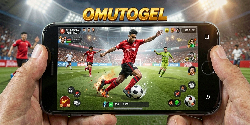 Tampilan menarik dari gameplay sepak bola yang penuh aksi.