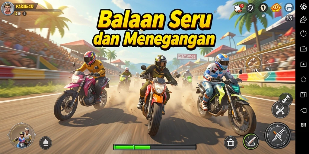 Screenshot gameplay PAKDE4D yang menampilkan keseruan balapan