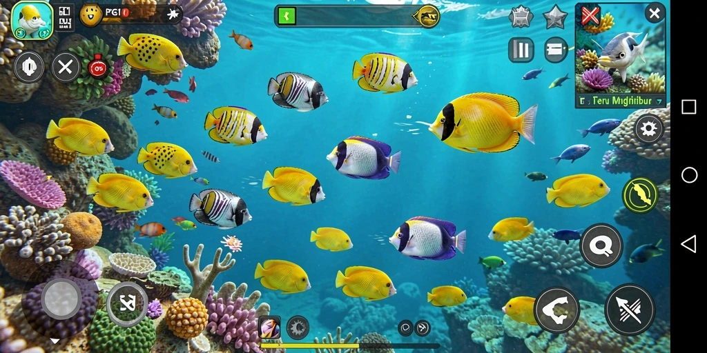 Tampilan gameplay PG11 yang menakjubkan saat menembak ikan.