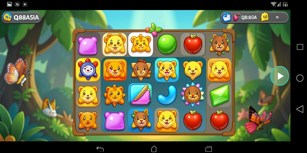 Tampilan gameplay QQ88ASIA yang penuh warna dan menantang.