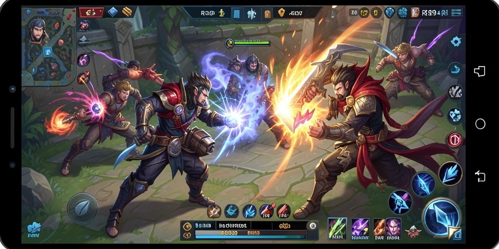 Screenshot gameplay <strong>RR89</strong> menampilkan pertarungan tim yang dinamis dan mendebarkan.