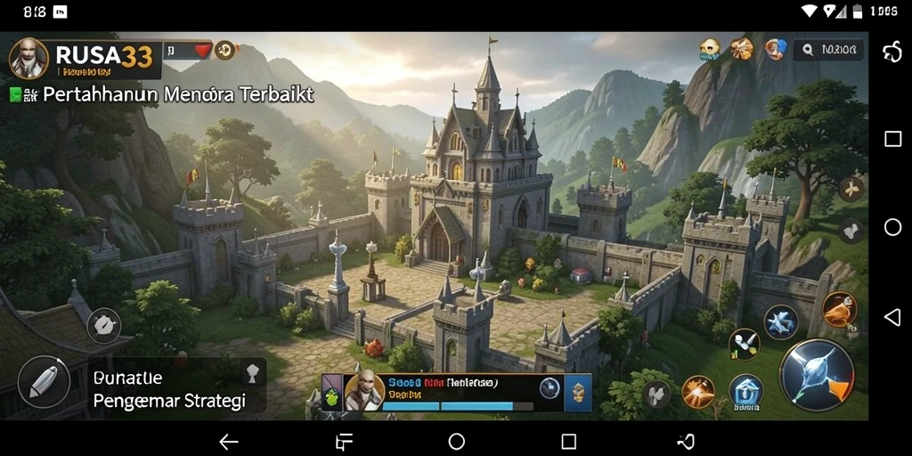 Tampilan gameplay menarik dari RUSA33 Tower Defense.