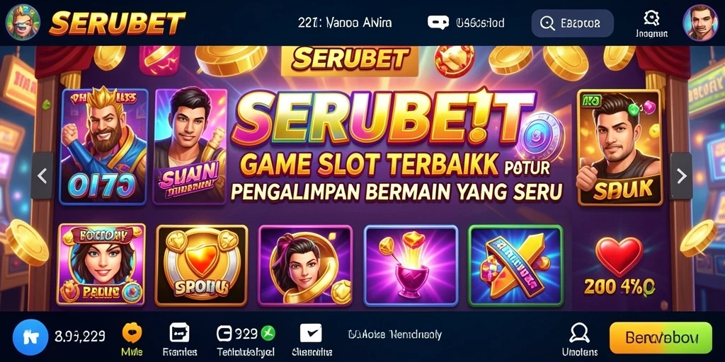 Tampilan utama dari SERUBET yang menampilkan gameplay Slot yang seru.