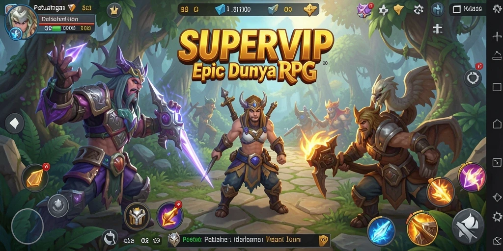 Tangkapan layar utama dari SUPERVIP yang menunjukkan aksi pertarungan seru.