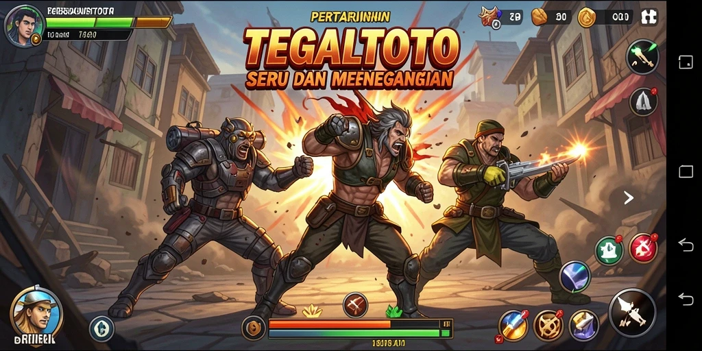 Screenshot gameplay seru TEGALTOTO dengan pertarungan mendebarkan.