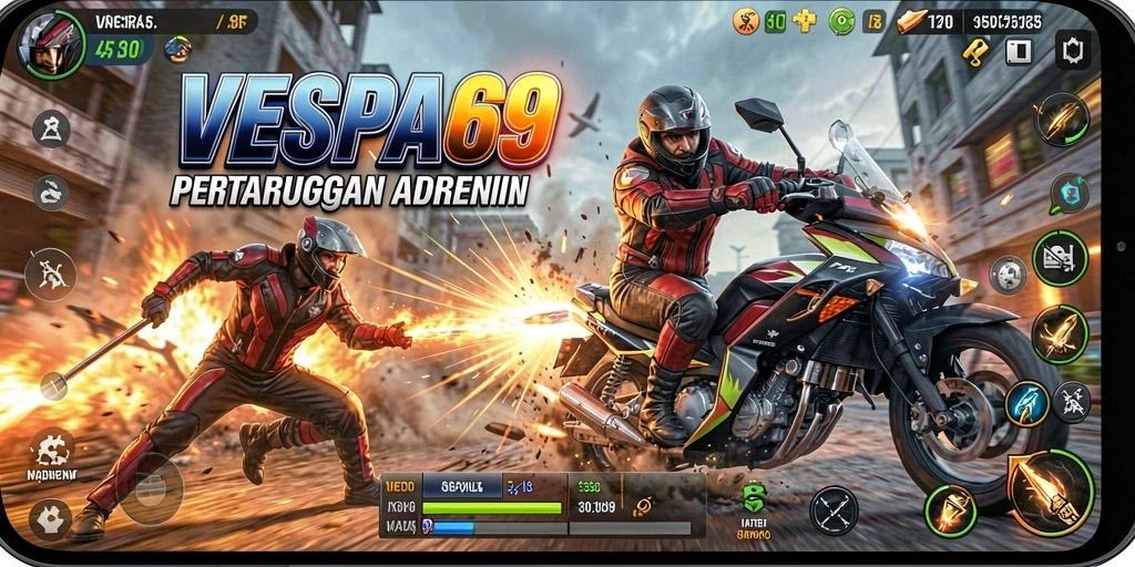 Gameplay VESPA69 yang penuh aksi dan seru.