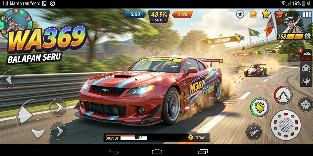 Gameplay seru WA369 dengan balapan menegangkan dan mobil kecepatan tinggi.